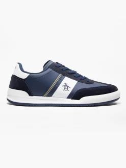 Gaz Navy/White Lace Up Casual Trainers