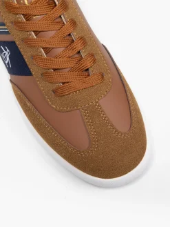 Gaz Tan/Navy Lace Up Casual Trainers
