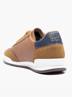 Gaz Tan/Navy Lace Up Casual Trainers