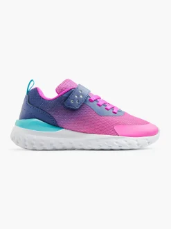 Girls Fuschia/ Dark Blue Velcro Trainer