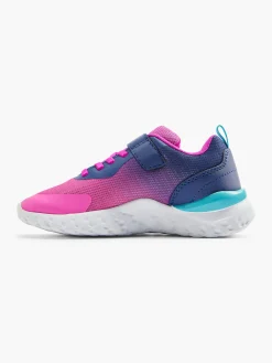 Girls Fuschia/ Dark Blue Velcro Trainer