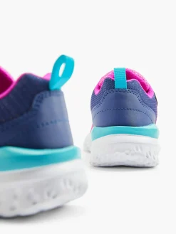 Girls Fuschia/ Dark Blue Velcro Trainer