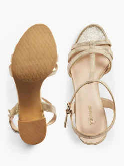 Gold Block Heel Sandal