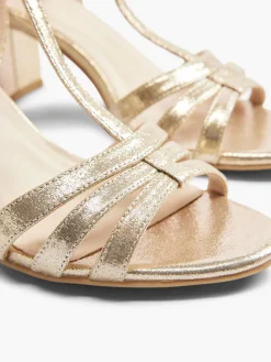 Gold Block Heel Sandal
