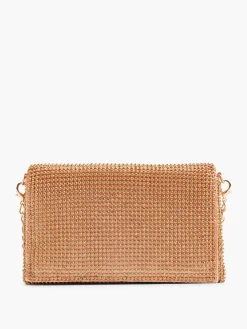 Gold Diamante Clutch Bag with Removable Shoulder Strap