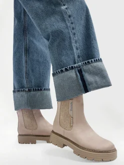 Grey Ankle Boot with Contrasting Details