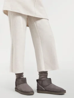 Grey Ankle Mini Boot with Diamante Detail