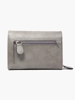 Grey Double Flap Purse