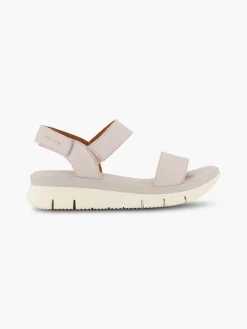 Grey Leather Ankle Strap Flat Sandal