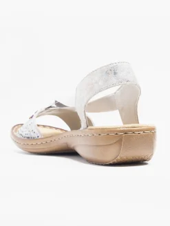 Grey Rieker Metallic Elasticated Comfort Sandal