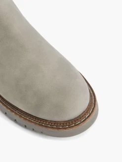 Grey Stretch Panel Chelsea Boot with Contrasting Sole Detail