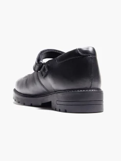 Hush Puppies Teen Girl Black Leather School Shoes