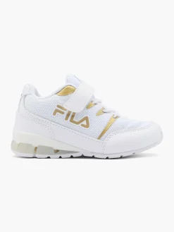 Infant Boys White/Gold Velcro Trainers