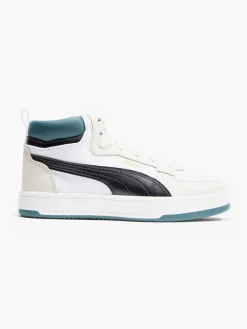 Junior Boys Puma White/Green Caven 2.0 Mid PS Trainers