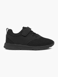 Junior Boys VTY Black Touch-strap Trainers