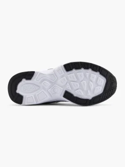 Junior Boys White/Black/Yellow Velcro Trainers