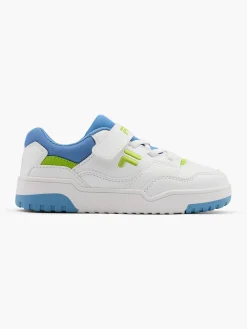 Junior Boys White/Green/Blue Velcro Trainers