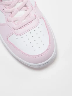 Junior Court Borough White/Pink Low Recraft Trainers