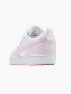 Junior Court Borough White/Pink Low Recraft Trainers