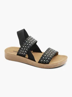 Junior Girl Black Gem Detail Sandal
