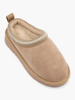 Junior Girl Fur Lined Slip On Mule