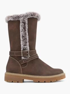 Junior Girl Fur Trim Warm Lined Long Boot