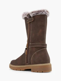 Junior Girl Fur Trim Warm Lined Long Boot