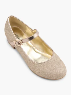 Junior Girl Gold Glitter Shoe