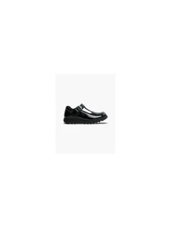 Junior Girl Hush Puppies Patent Leather Chunky T-Bar School Shoes - Dual Fit