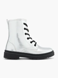 Junior Girl Silver Lace Up Boot