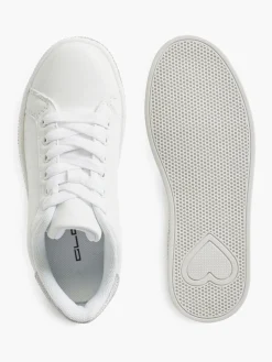 Junior Girl White Jewel Detail Casual Shoes