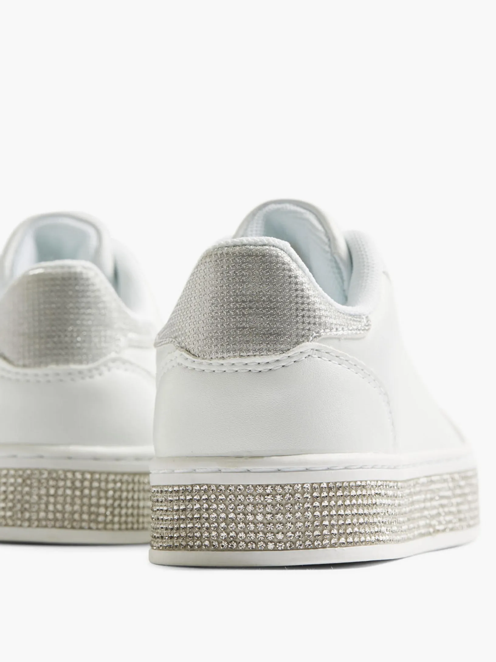 Junior Girl White Jewel Detail Casual Shoes