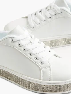 Junior Girl White Jewel Detail Casual Shoes