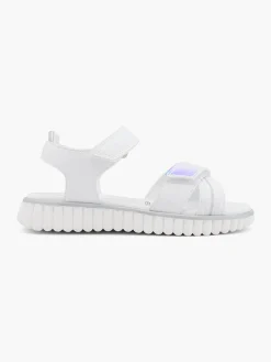 Junior Girl White/Silver Sandal