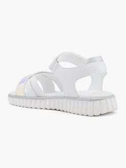 Junior Girl White/Silver Sandal