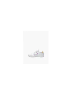 Junior Girls Adidas White Grand Court EL C Iridescent Stripe Trainers