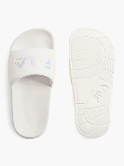 Junior Girls Fila White Sliders