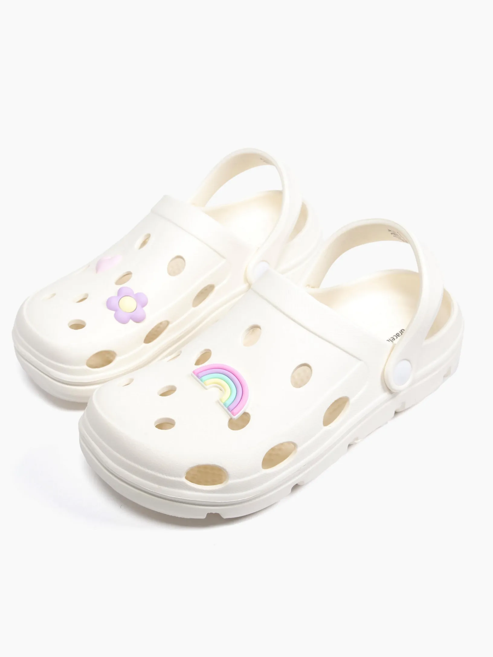 Junior Girls Neutral Clogs