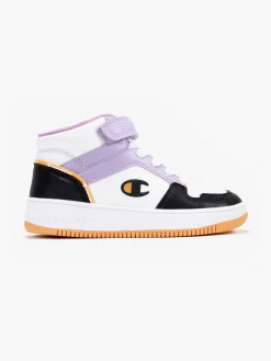 Junior Girls White/Violet Rebound 2.0 Mid Trainers