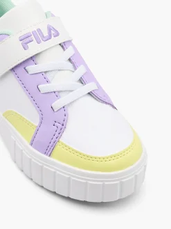 Junior Girls Yellow/Purple/Pink Velcro Trainers