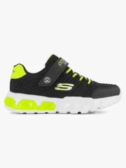 Junior Skechers Black/Green Trainers