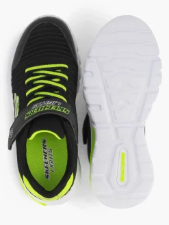 Junior Skechers Black/Green Trainers