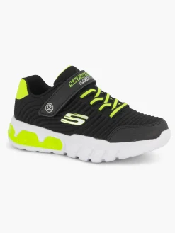 Junior Skechers Black/Green Trainers