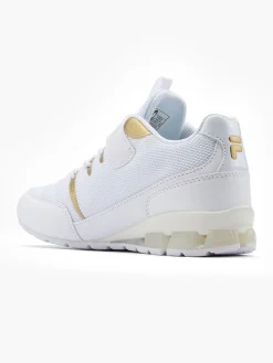 Junior White/Gold Velcro Trainers