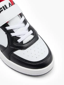 Junior White/Red/Black Court Velcro Trainers