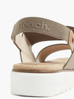 Khaki Bench Wedge Sandals
