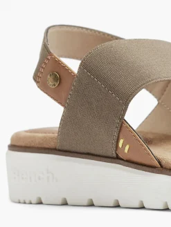 Khaki Bench Wedge Sandals