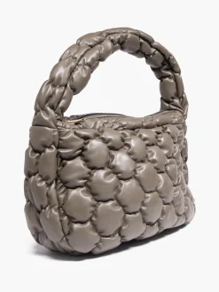 Khaki Quilted Shoulder Bag