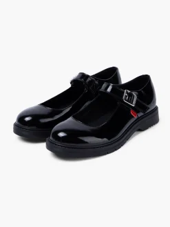 Kickers Teen Girl Black Patent Leather School Shoes