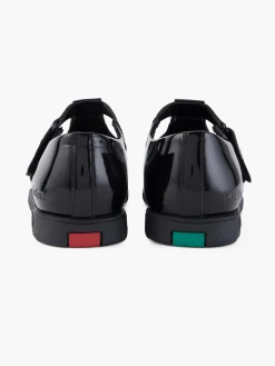Kickers Teen Girl Black Patent Leather School Shoes